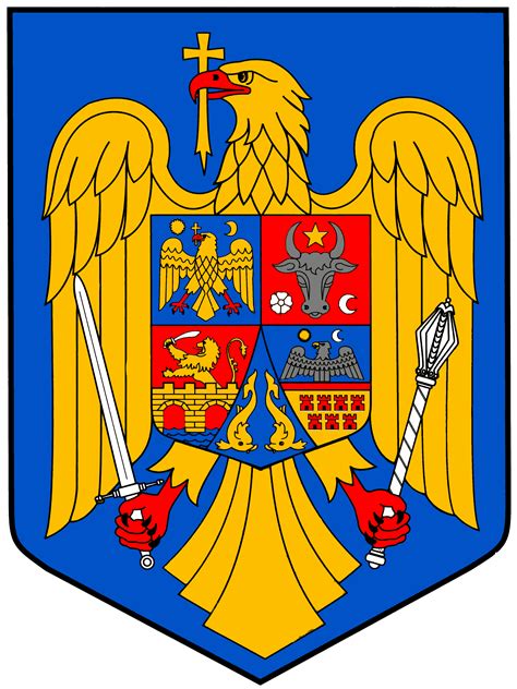 romanian flag with coat of arms